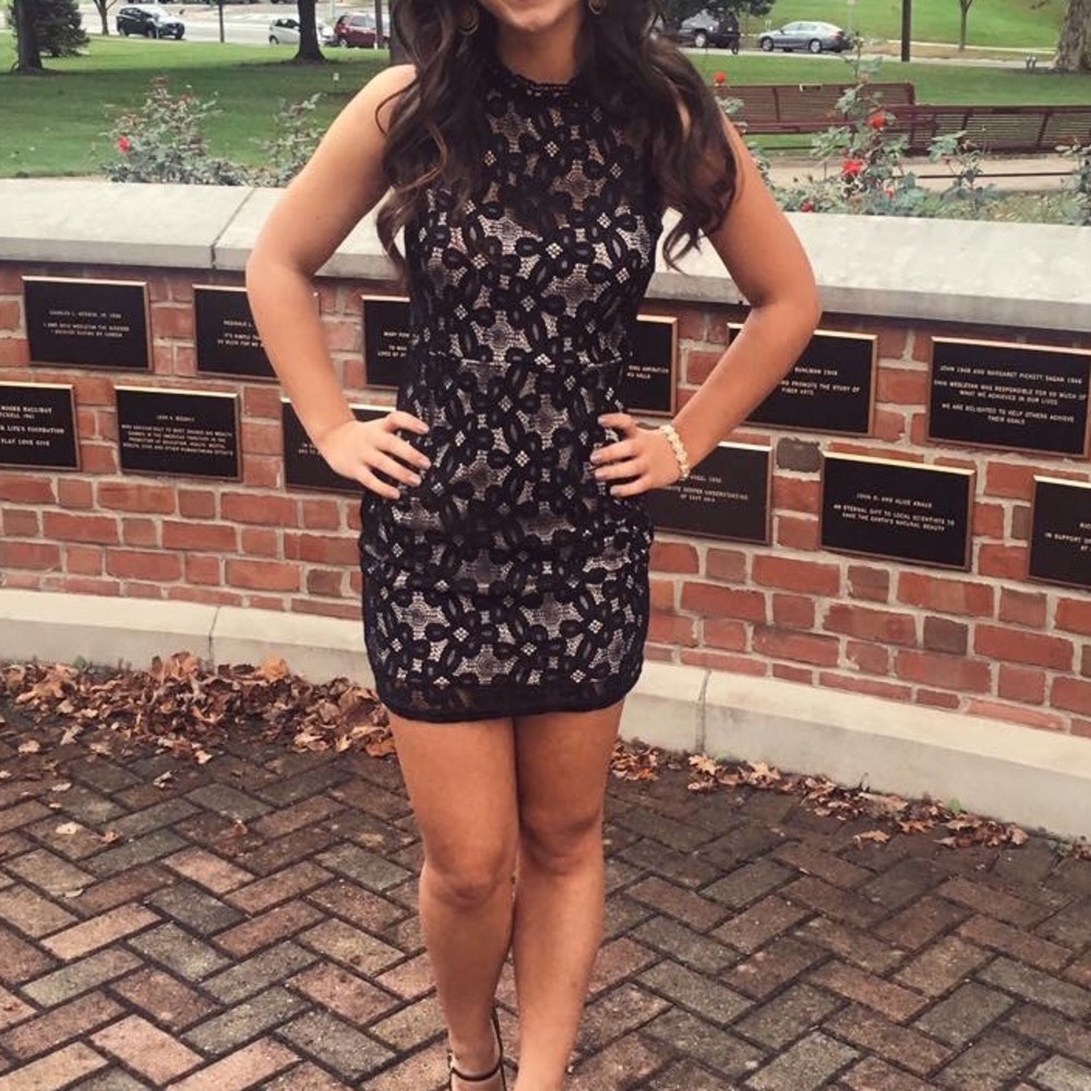 Tight Lace Dress with an Open Back